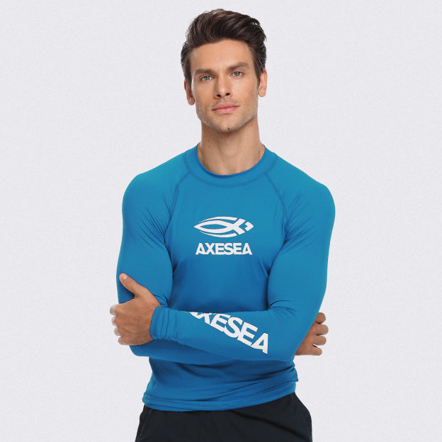 UPF 50+ Sun Protection Long Sleeve Rash Guard for Men & Women - Perfect for Swimming, Surfing, and Outdoor Water Sports