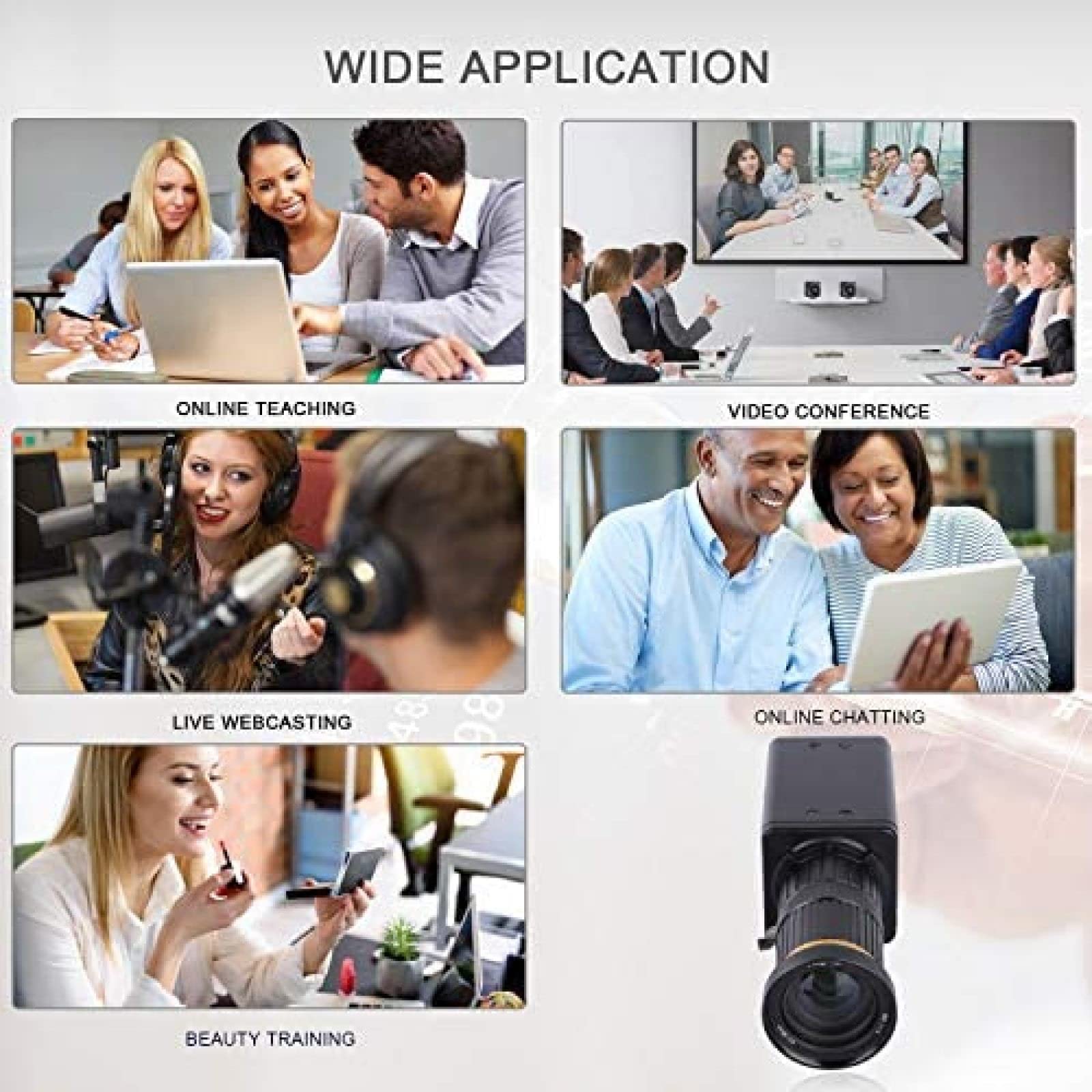 8MP Auto Focus Webcam with 10X Optical Zoom, 60° Wide Angle & Built-in Microphone - Perfect for Video Conferencing, Online Classes & Live Streaming