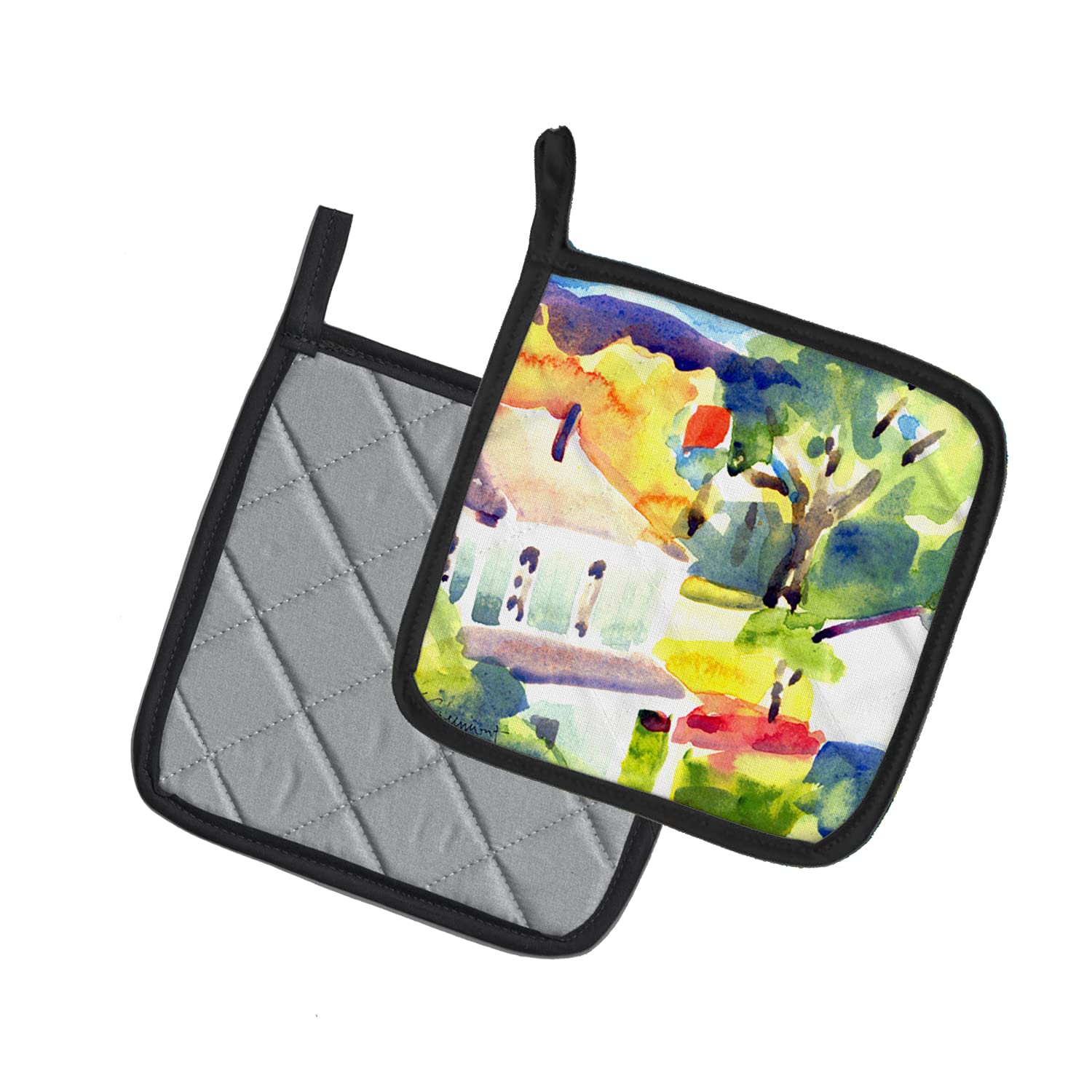 Caroline's Treasures Heat Resistant Kitchen Pot Holders Set - Pair of 7.5x7.5 Inch Oven Mitts for Cooking, Baking & BBQ | Perfect for Grilling, Baking Cookies & Handling Hot Pans