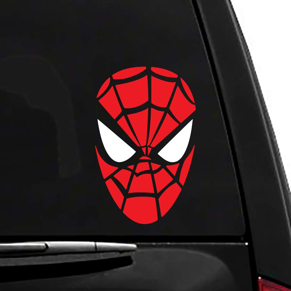 Spider-Man Face Vinyl Vehicle Sticker - Waterproof Car Decal for Windows, Laptops & Motorcycles - Perfect for Marvel Fans & Superhero Enthusiasts