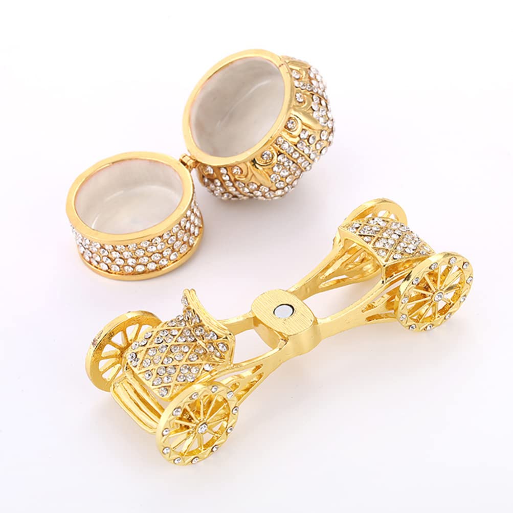BESPORTBLE Rhinestone Jewelry Box - Crystal Pumpkin Carriage Trinket Box with Hinged Lid for Women & Girls | Elegant Jewelry Storage for Dresser, Vanity & Gift Giving