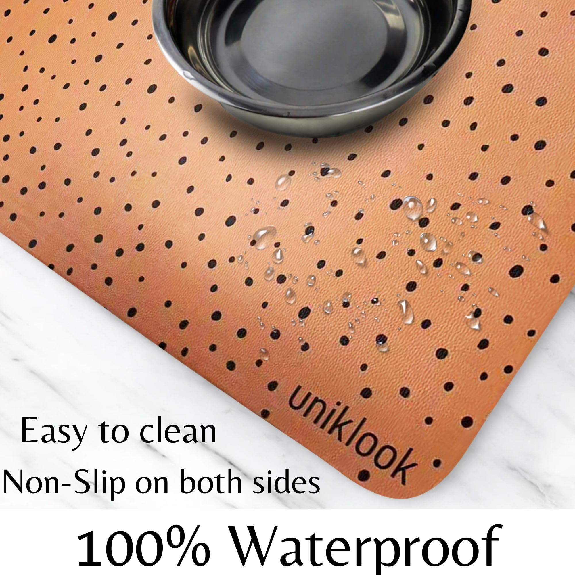 Premium Non-Slip Dog Food Mat - Waterproof Pet Feeding Mat for Food & Water Bowls - Durable Dog Bowl Placemat for Messy Eaters - Perfect for Kitchen, Crate & Outdoor Use - UnikLook