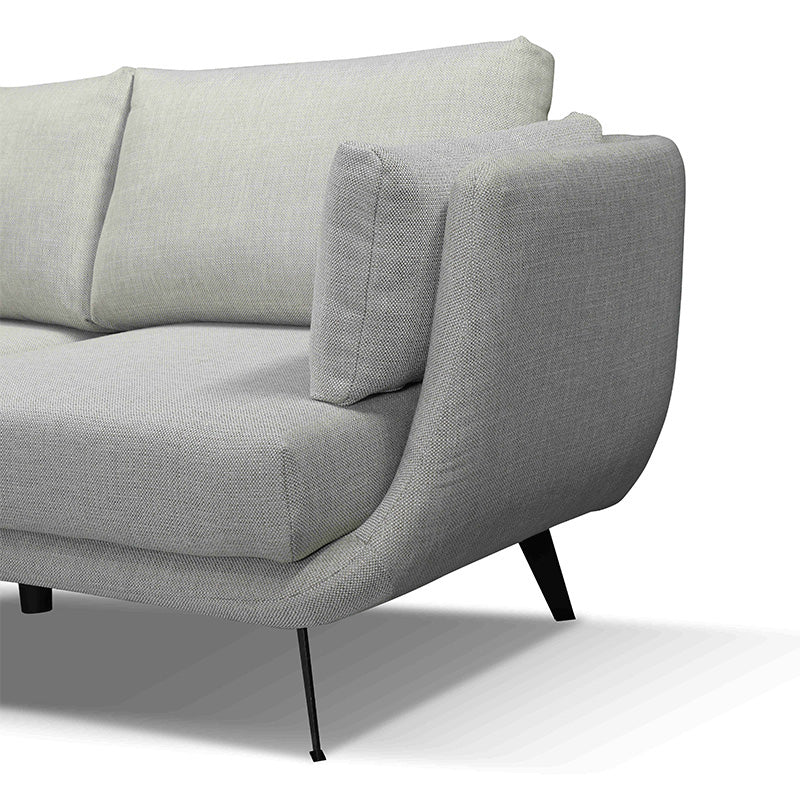 RANNI 3-Seater Sofa with Left Chaise in Warm Grey - Modern L-Shaped Sectional Couch for Living Room, Lounge & Family Room Comfort