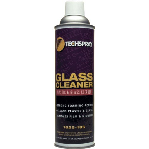 TechSpray 1625-18S Professional Glass Cleaner - 18 oz Foaming Aerosol Spray for Streak-Free Shine - Perfect for Windows, Mirrors, Screens & Electronics Cleaning