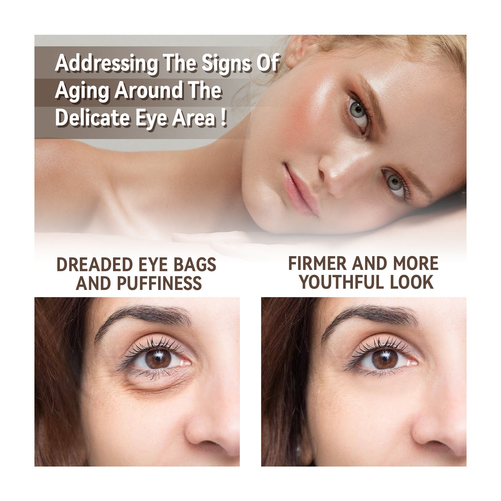 Hydrating Eye Cream for Dark Circles & Wrinkles - Anti-Aging Under Eye Treatment for Puffiness & Fine Lines - Perfect for Night & Day Skincare Routine