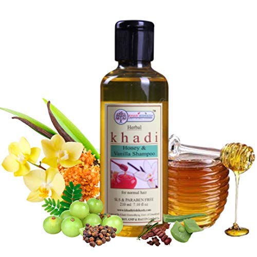 Khadi Rishikesh Herbal Shampoo with Honey & Vanilla for Hair Growth | Controls Hair Fall | Strengthens Long Hair | SLS & Paraben Free (210ml) - Ideal for Women & Men | Perfect for Daily Hair Care & Scalp Nourishment
