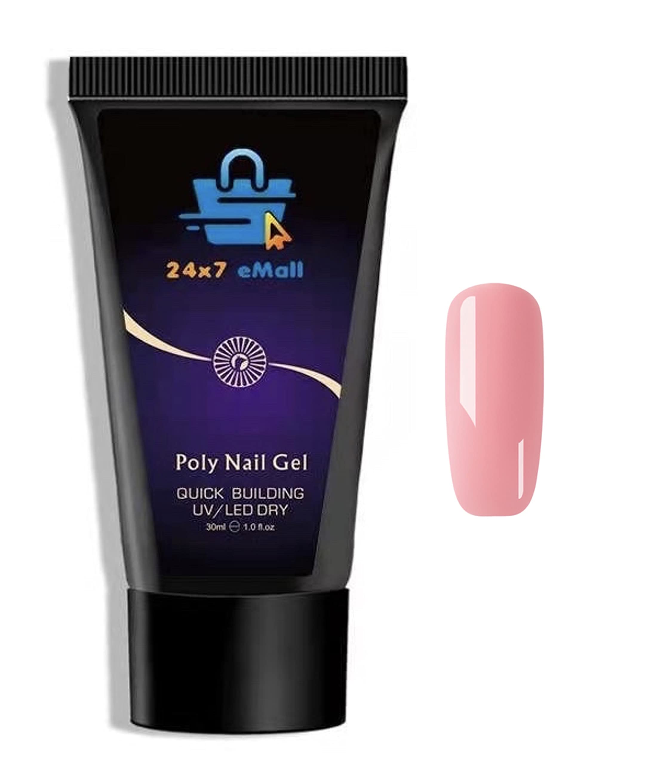 24x7 eMall Poly Gel Nail Kit with Spatula, Buffer & 100Pcs Fake Nails - Acrylic Gel Extension Set for Salon-Quality Manicures at Home | Perfect for DIY Nail Art, Special Occasions & Professional Use