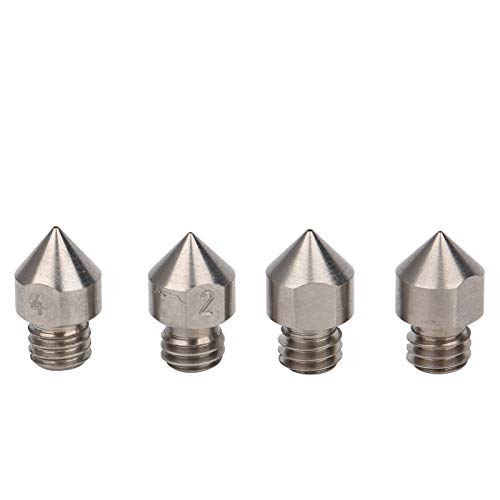 MK8 Nozzle Set - 4Pcs Titanium Alloy High-Temperature 3D Printer Nozzles (0.2mm, 0.3mm, 0.4mm, 0.5mm) for Ender 3, CR-10, and MK8 Extruders - Perfect for PLA, ABS, PETG Filament Printing