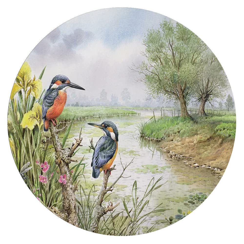 300-Piece Wooden Wall Art Puzzle - Animal & Bird Series, Round Educational Puzzle for Adults & Kids, Stress Relief & Parent-Child Bonding Activity, Home Decor & Family Game Night Fun
