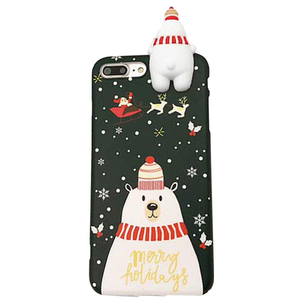 Festive Christmas iPhone 7/8 Case - 3D Cute Snowman Santa TPU Protective Cover for Apple 4.7