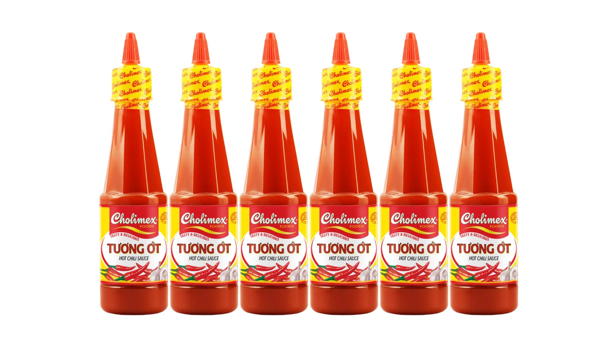 CHOLIMEX Hot Chili Sauce - 8.45 Fl Oz (250ml) - Pack of 6 - Spicy Vietnamese Chili Sauce for Cooking, Pho, Noodles & Asian Dishes - Perfect for Home Kitchens & Restaurants