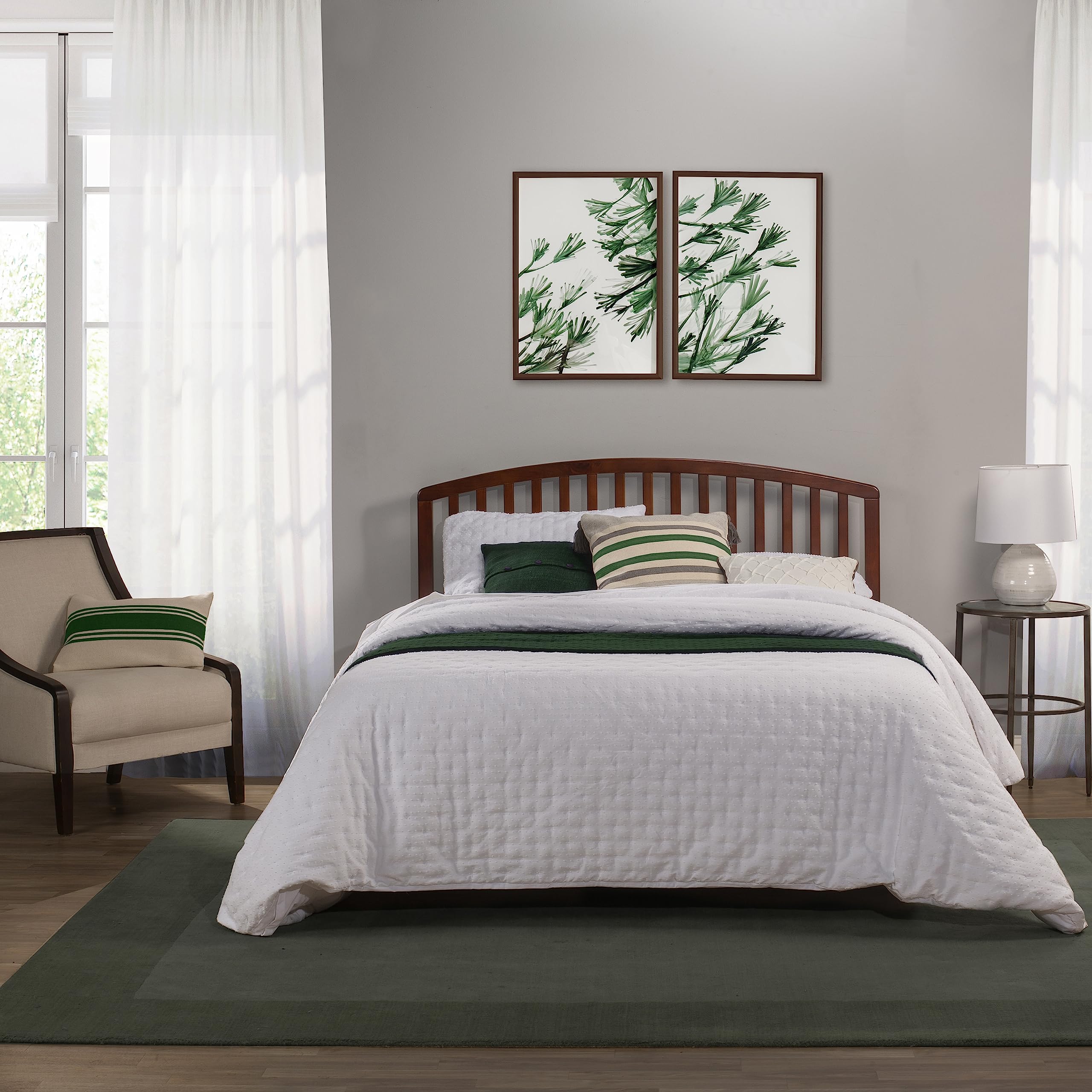 Hillsdale Furniture Carolina Full/Queen Size Headboard with Rails in Cherry Finish - Perfect for Bedroom Makeover and Home Decor