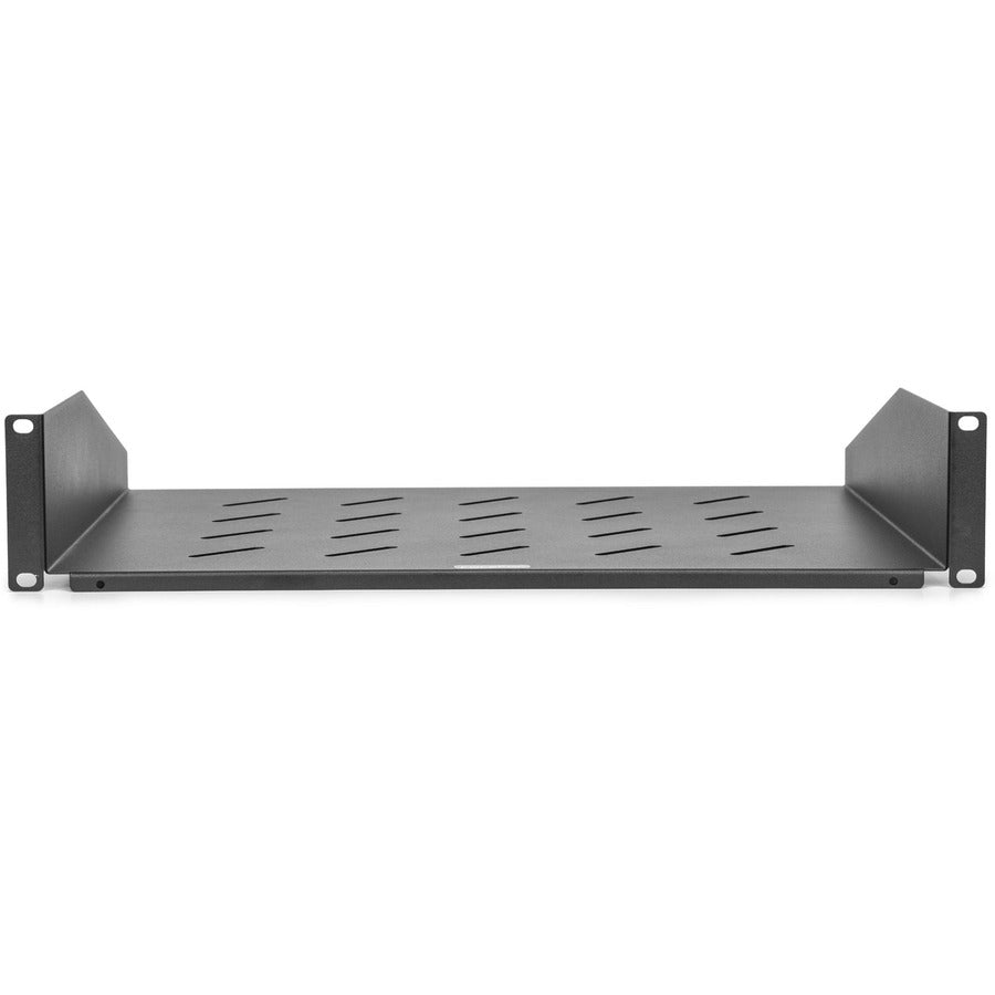 2U Universal Vented Rack Shelf - 13.78 Inch (350mm) Depth - Black - Perfect for Server Rack, Network Equipment & Data Center Organization