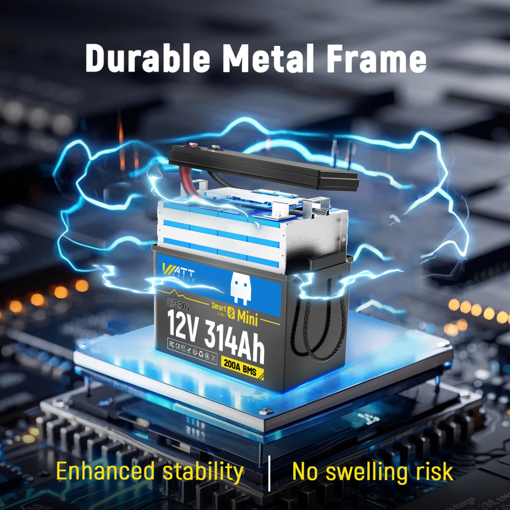 Best 12V 314Ah LiFePO4 Lithium Battery with Bluetooth - Perfect for Solar Power Systems, RVs, Marine & Off-Grid Applications
