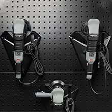 Wall Mounted Polisher Holder & Storage Rack with Cable Winder Bracket - Auto Detailing Tool Organizer for Car Polishing Machines | Garage Workshop & Professional Detailing Station Organization