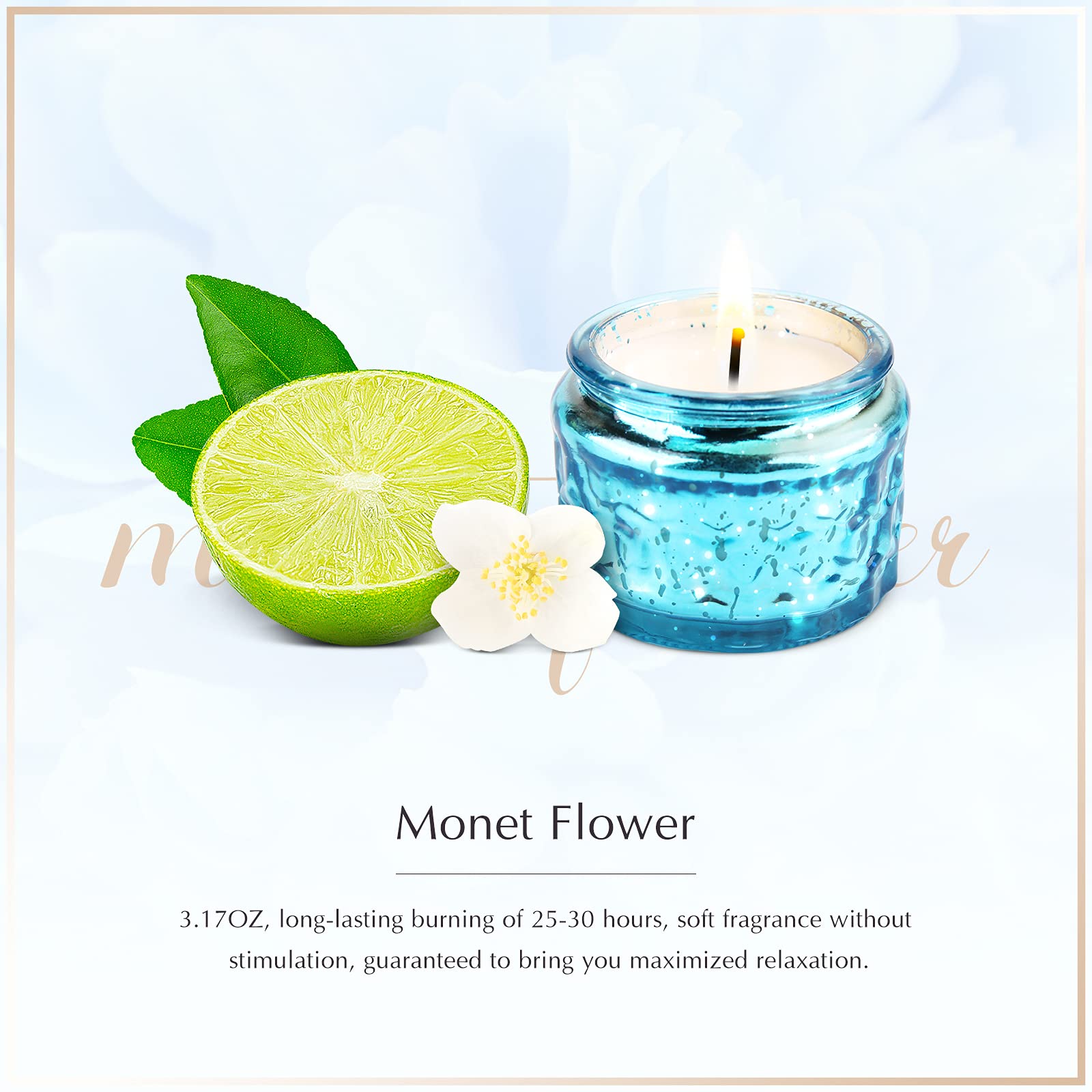 Romantic Sage & Sea Salt Scented Soy Candle with Essential Oils | 100% Natural Smokeless Candle for Sleep & Relaxation | Ambergris Aroma | Perfect for Bedroom, Bath & Meditation Spaces