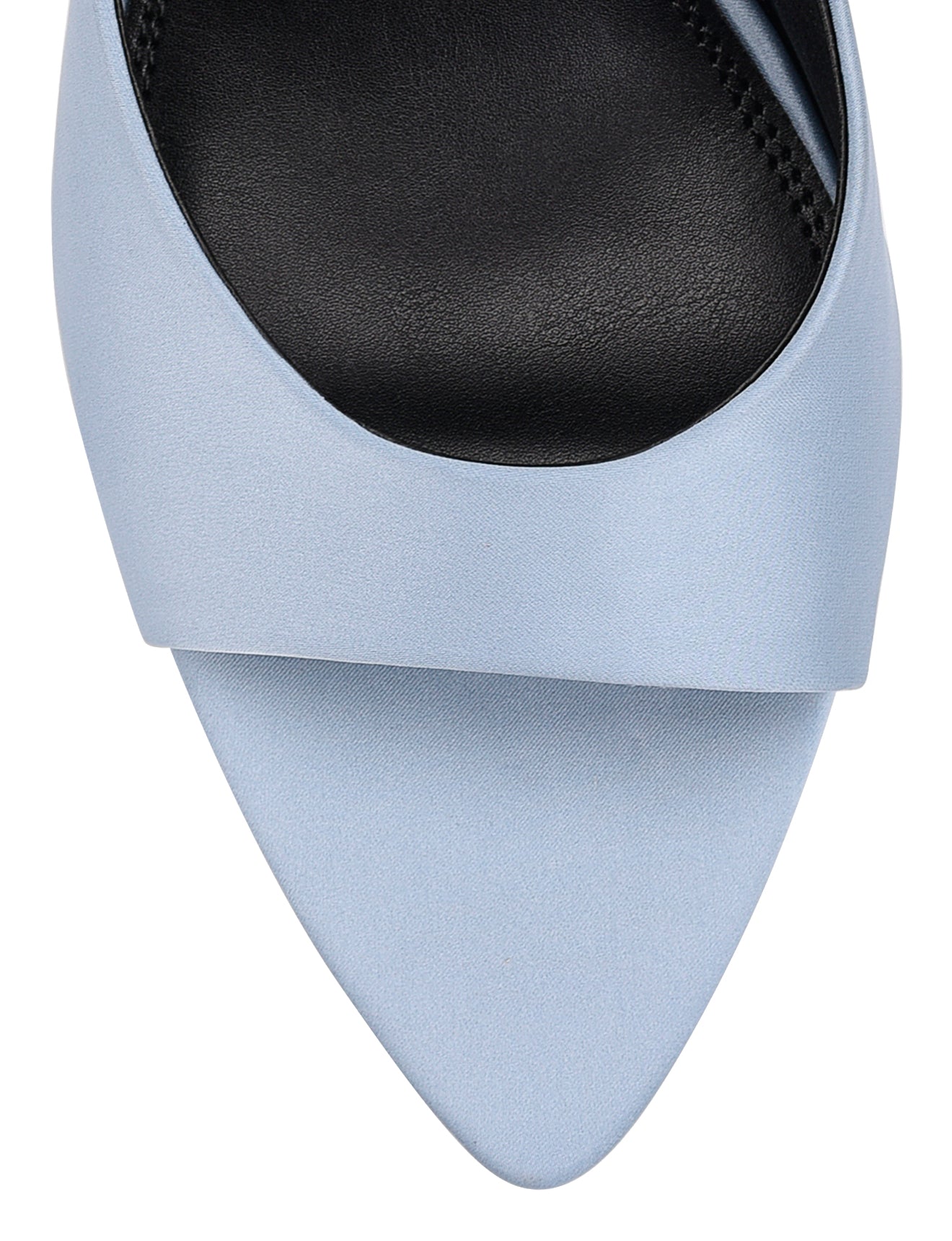 Margot Pointed Toe Satin Mules for Women - Elegant Blue Slip-On Shoes for Office, Party & Special Occasions