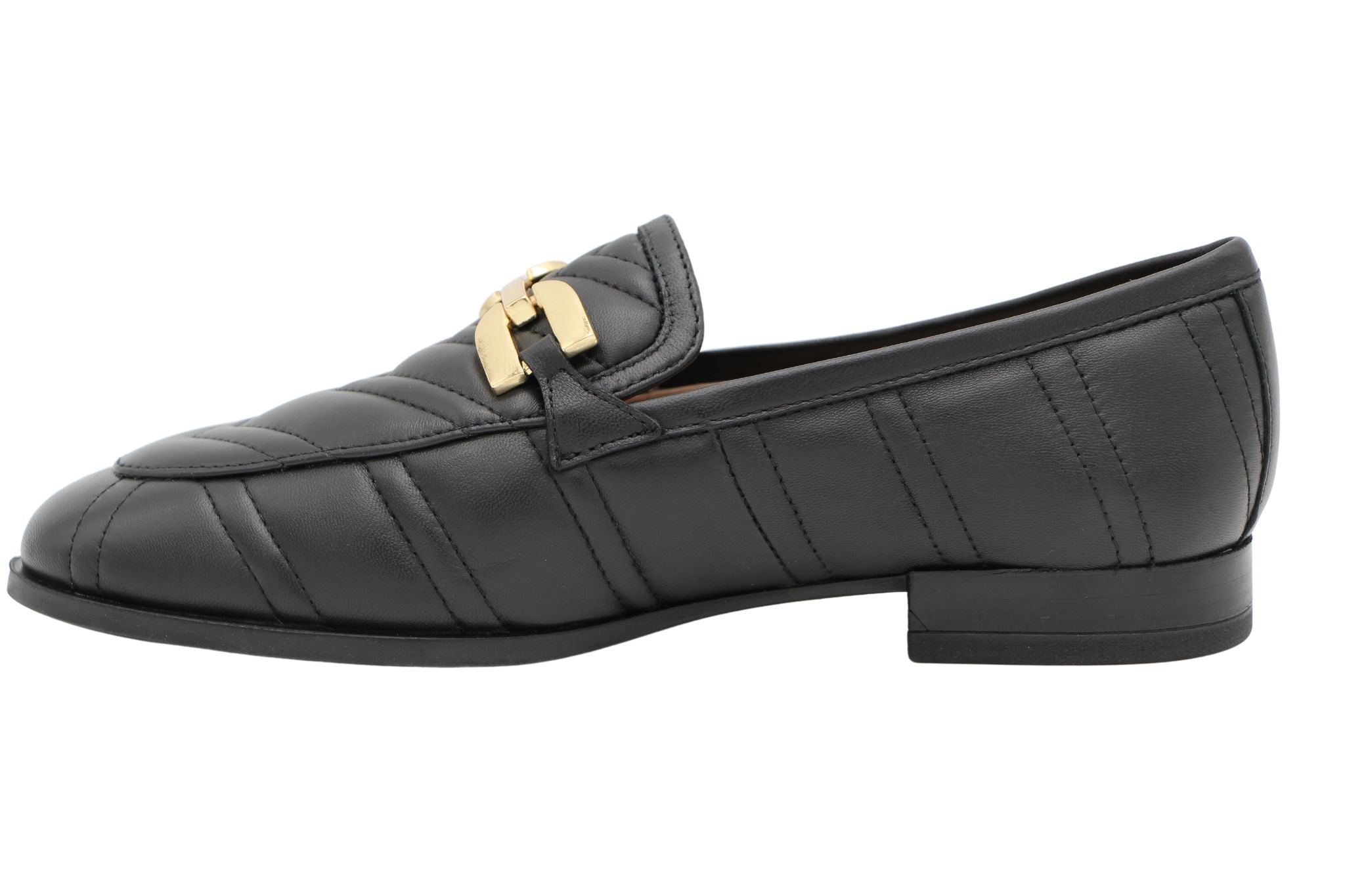 Unisa Dexter Black Quilted Leather Loafer - Comfortable Women's Slip-On Shoes for Work, Office & Casual Wear