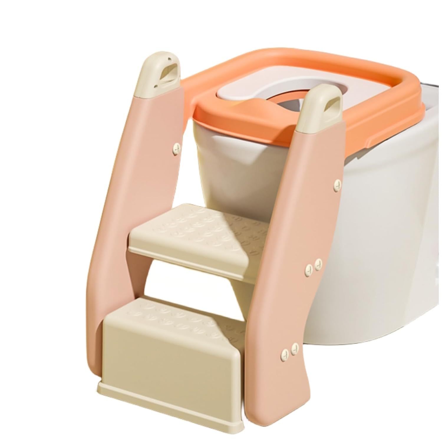 Foldable Potty Training Seat with Adjustable Height & Non-Slip Step Stool - Portable Toilet Trainer for Toddlers Ages 1-10 - Perfect for Home, Travel & Daycare Use