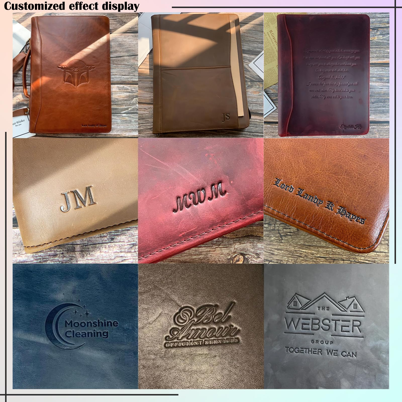 Premium Genuine Leather Portfolio Organizer with Handle & Zipper - Personalized Padfolio for Men & Women - Fits 15-inch Laptop & Legal Pad (Brown) - Ideal for Business Meetings, Office Work & Professional Presentations