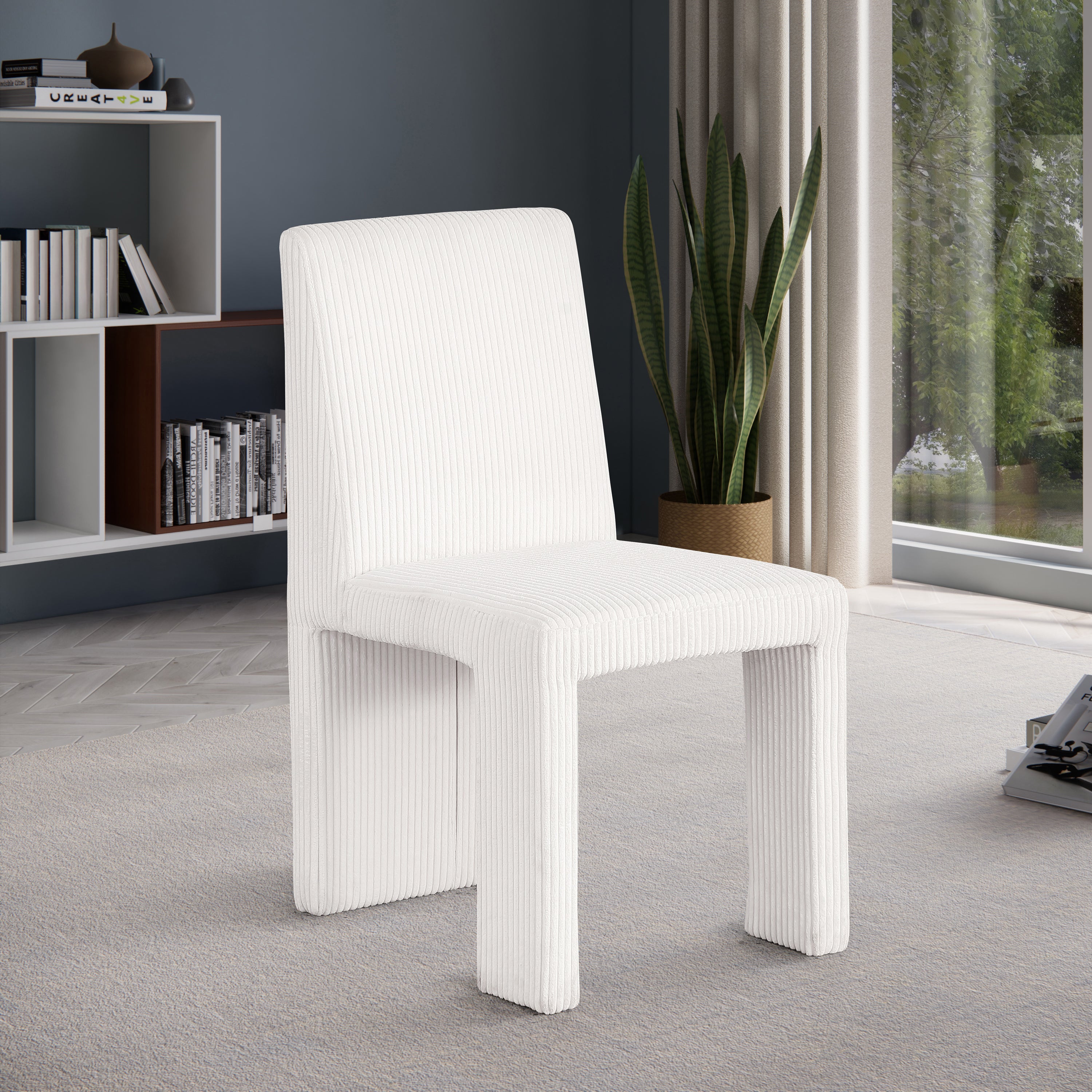 Premium Benson Microsuede Corduroy Fabric Dining Chair - Comfortable Modern Upholstered Seat for Kitchen, Dining Room & Office - Home & Commercial Use