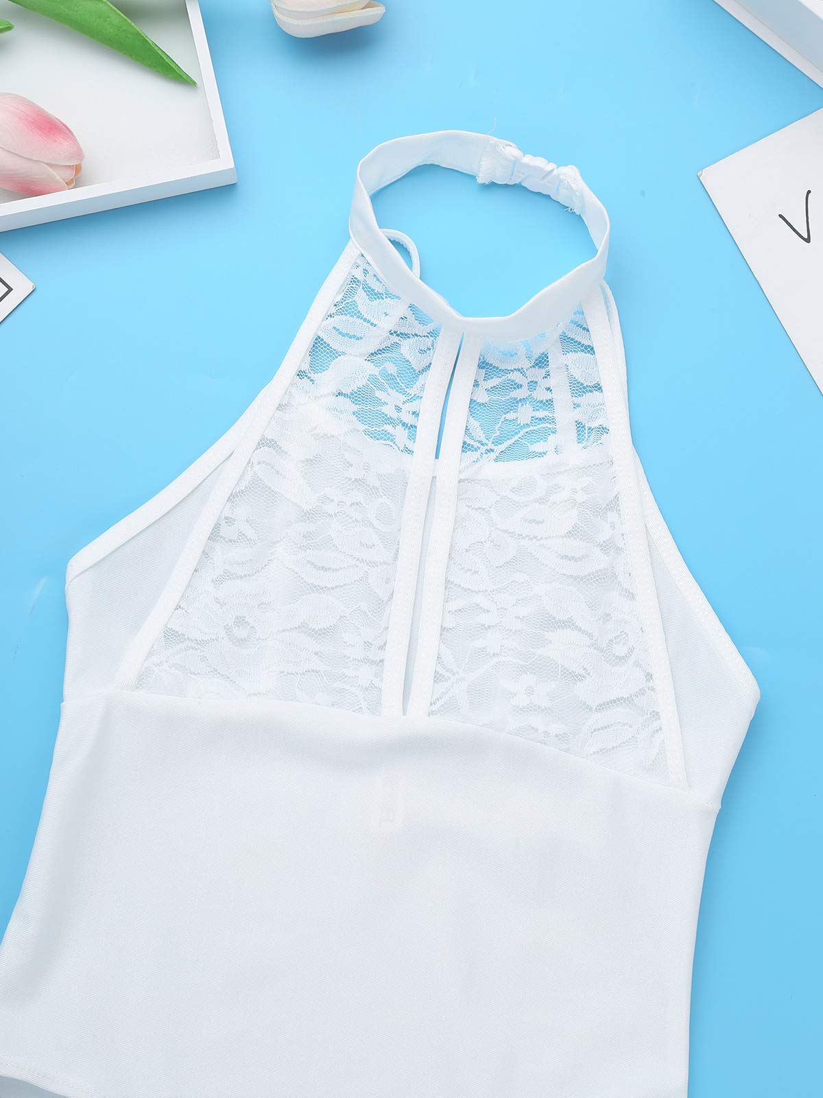 Girls' Lace Overlay Leotard Jumpsuit - Ballet & Gymnastics Dance Wear for Kids - Perfect for Recitals, Performances & Dance Classes