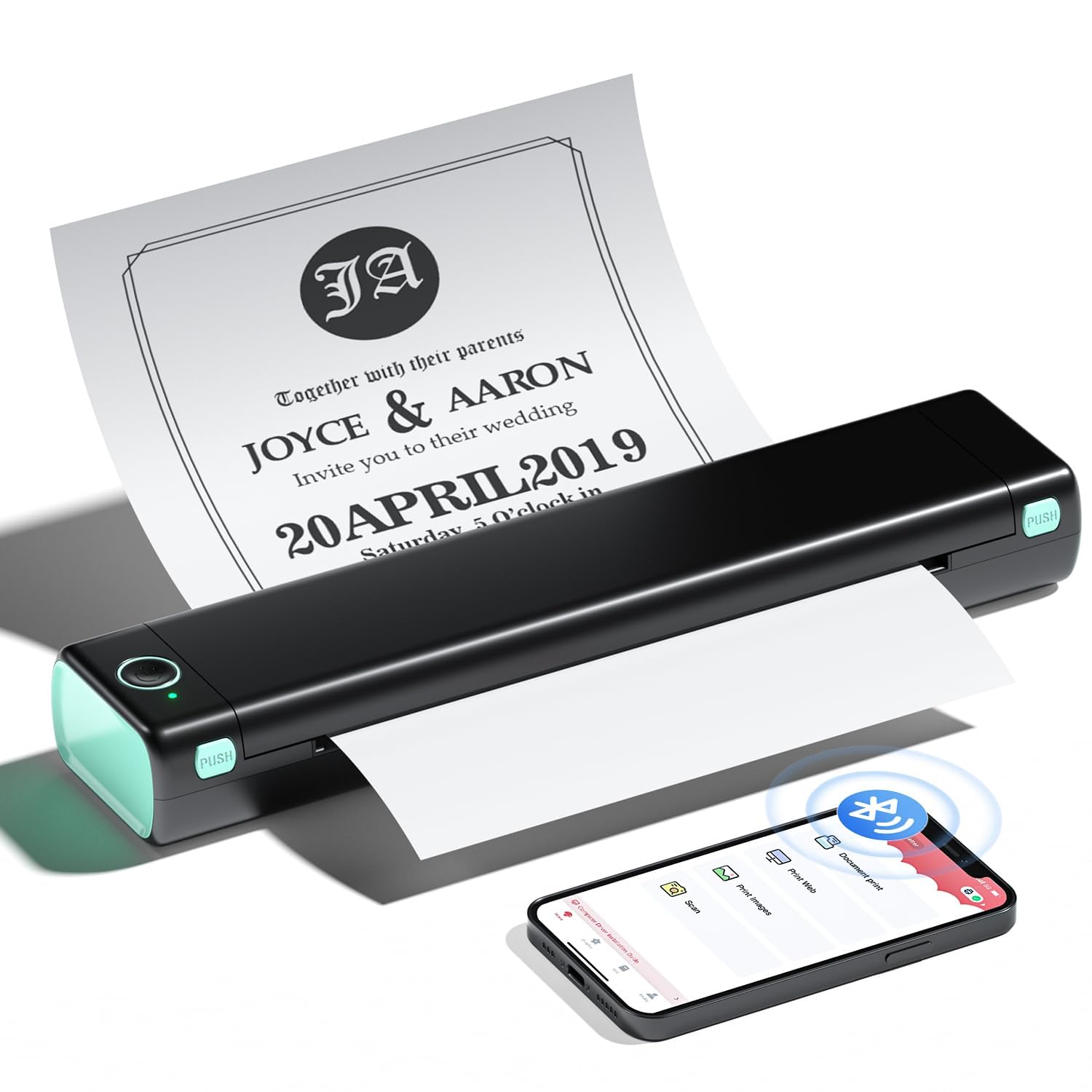 Phomemo M08F Wireless Thermal Printer - Portable A4 Bluetooth Printer for Home, Office & Car, Compatible with Phone & Laptop, No Ink Needed | Perfect for Receipts, Labels, Tattoo Stencils & Mobile Printing On-The-Go
