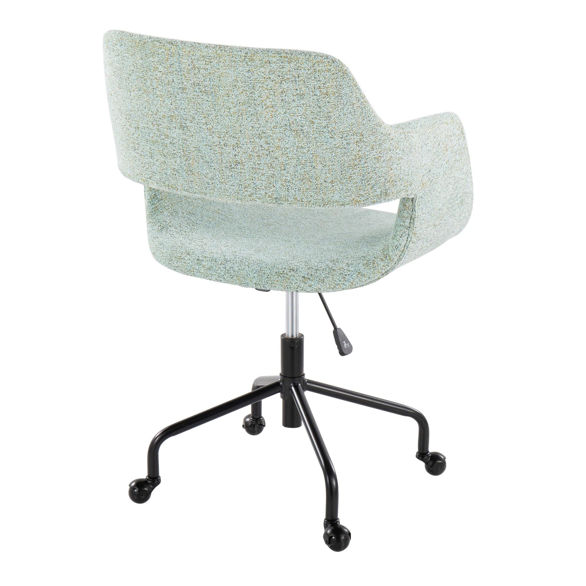 LumiSource Margarite Adjustable Office Chair - Ergonomic Rolling Desk Chair with Wheels, Black Computer Chair for Home & Office, Comfortable Modern Task Chair - Perfect for Workstations, Gaming & Study Spaces