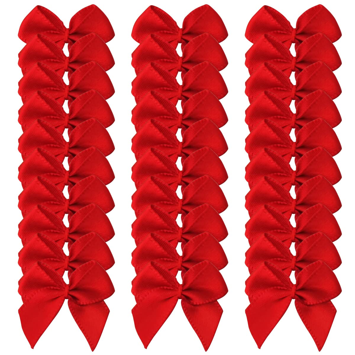 50pcs 1.2-Inch Mini Red Satin Ribbon Bows for Crafts, Gift Wrapping, Sewing, Scrapbooking - Perfect for DIY Projects, Party Decorations & Wedding Favors