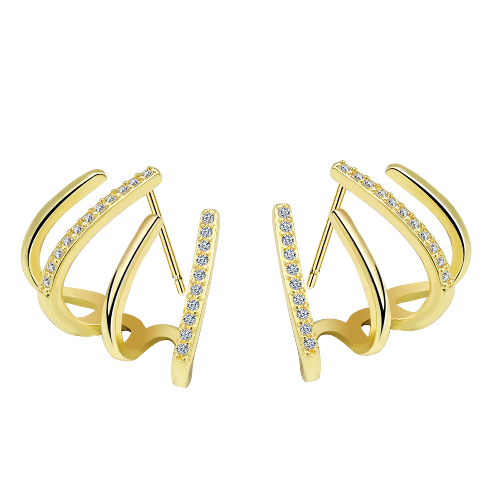 Trendy Minimalist Cat Claw Earrings for Women & Girls - Cuff Zircon Needle Stud Earrings, Dainty CZ Stud Wrap Piercing Jewelry - Perfect for Parties, Date Nights & Everyday Wear
