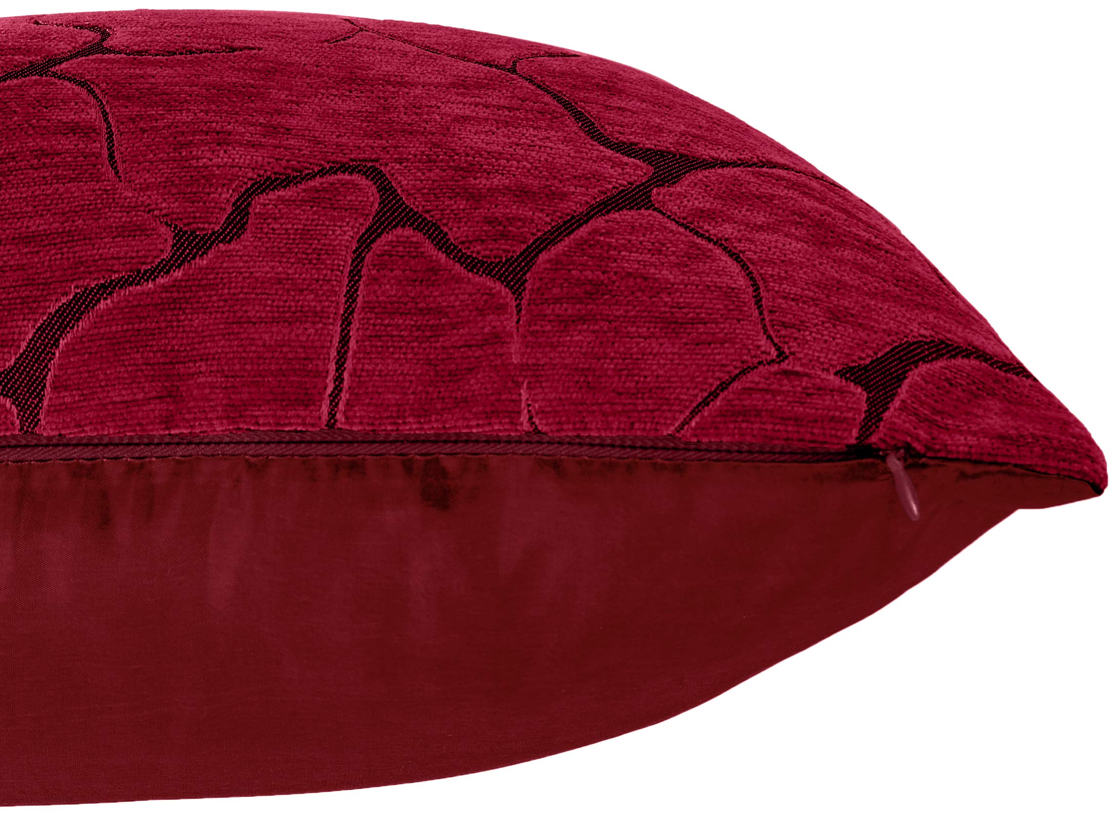 18x18 Inch Violet Linen Milano Decorative Throw Pillows - Artistic Design Burgundy Cushion for Sofa, Bed, Living Room & Home Decor
