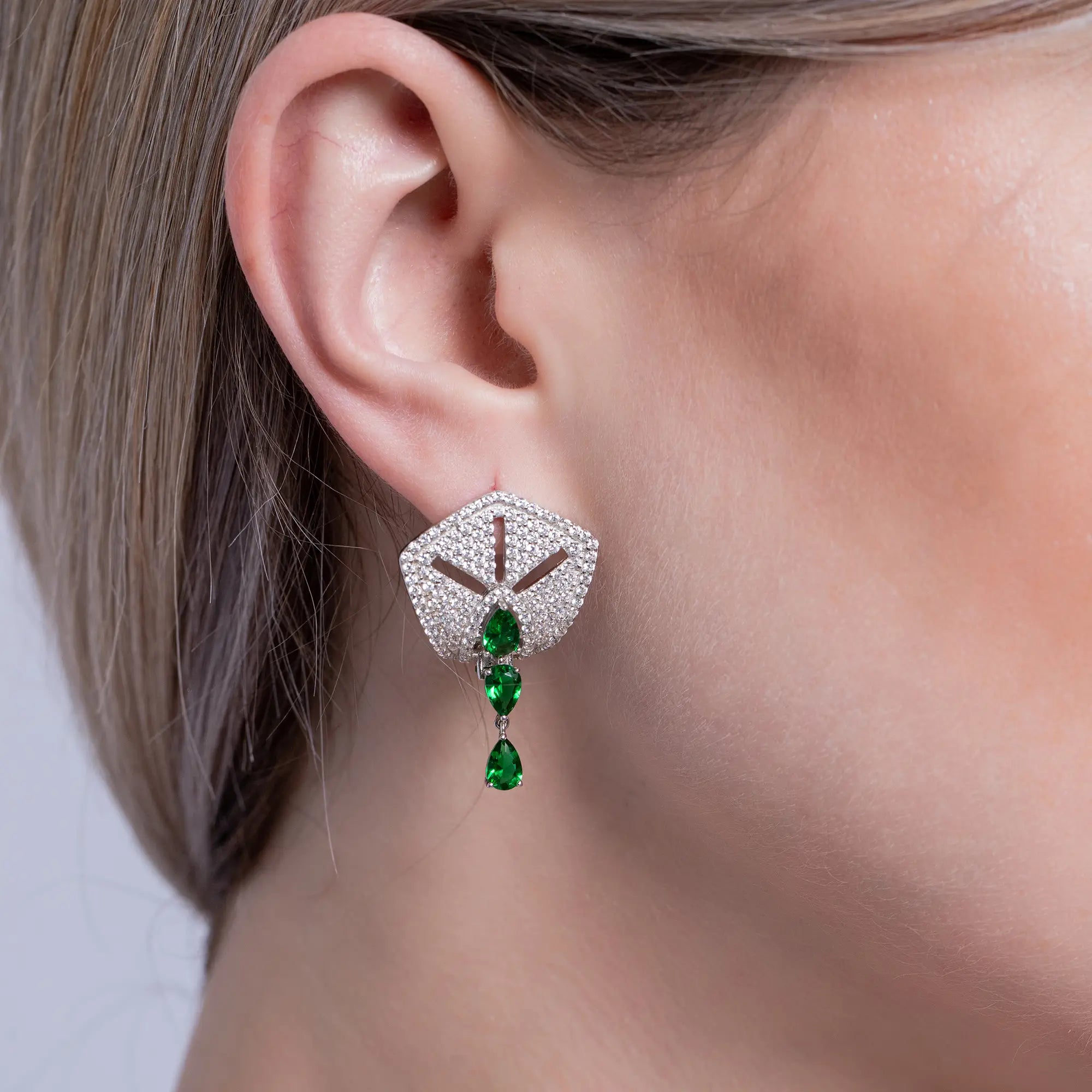 Charlotte Emerald Earrings - Dainty Green Gemstone Studs for Women | Perfect for Weddings, Parties & Everyday Elegance