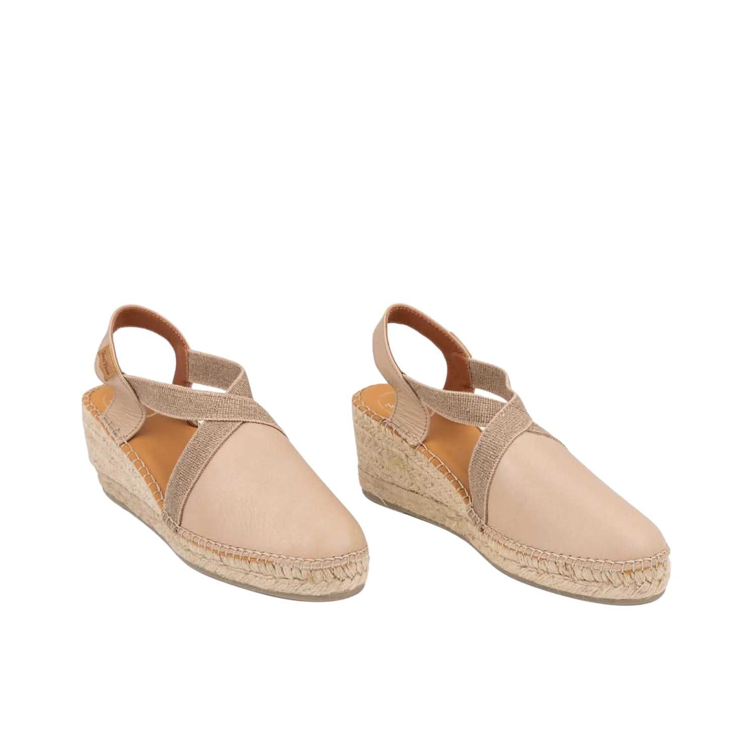 Women's Plain Leather Wedge Espadrilles - Comfortable Casual Summer Shoes for Beach, Vacation & Everyday Wear | Tossa