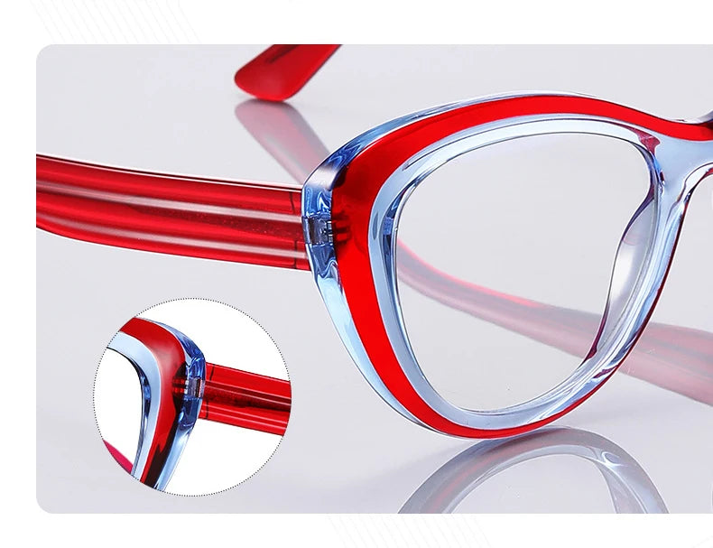 CCspace Women's Full Rim Cat Eye Plastic Eyeglasses 57389 - Stylish Retro Frames for Women, Lightweight & Durable, Perfect for Office, Reading & Fashion Accessories
