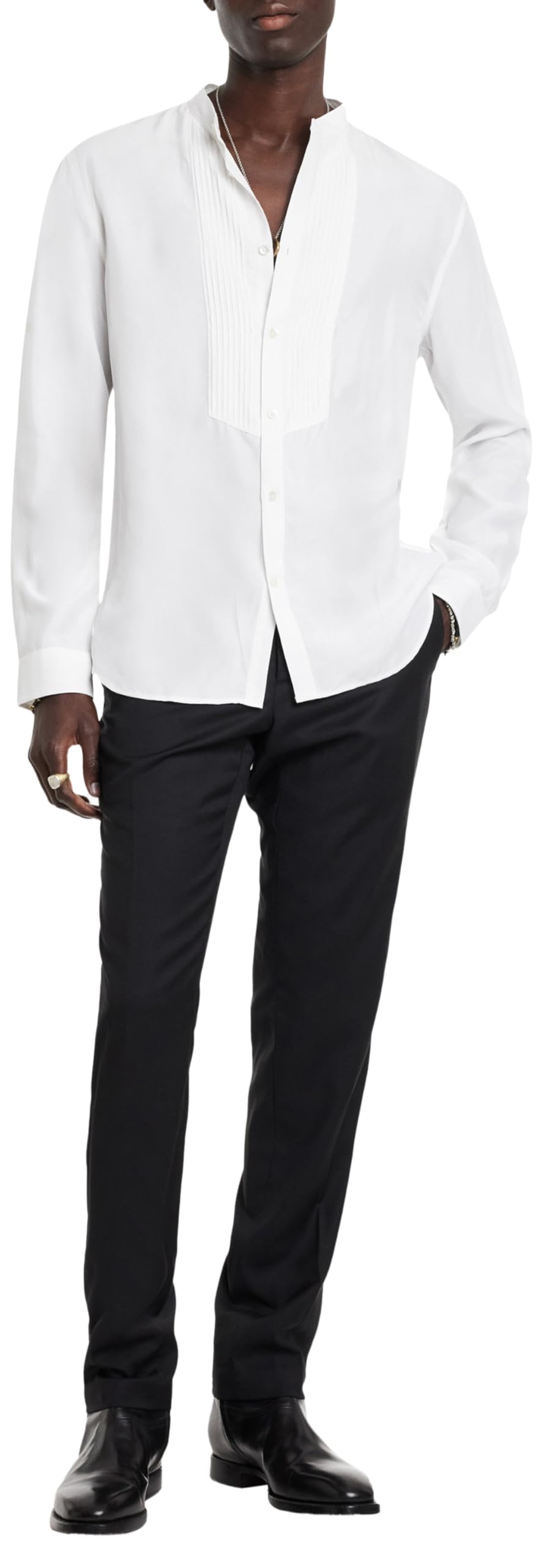 John Varvatos Men's Hanover Button-Down Shirt | Premium Cotton Dress Shirt for Business & Casual Wear | Slim Fit Long Sleeve Oxford Shirt for Office, Date Night & Special Occasions