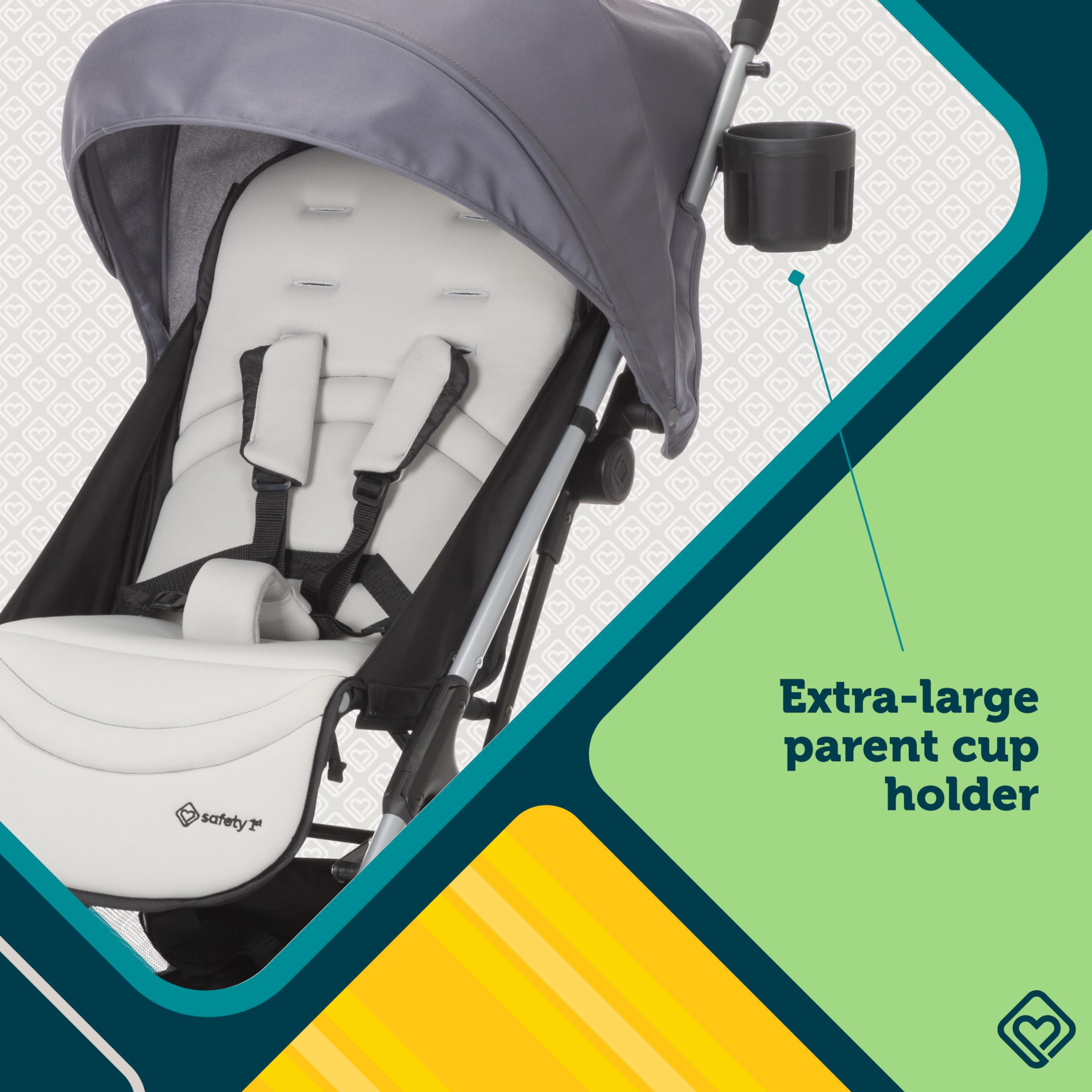 Safety 1st Easy-Fold Compact Lightweight Stroller for Toddlers - Portable Travel Stroller with Adjustable Canopy & Storage Basket - Perfect for Shopping, Travel & Daily Walks