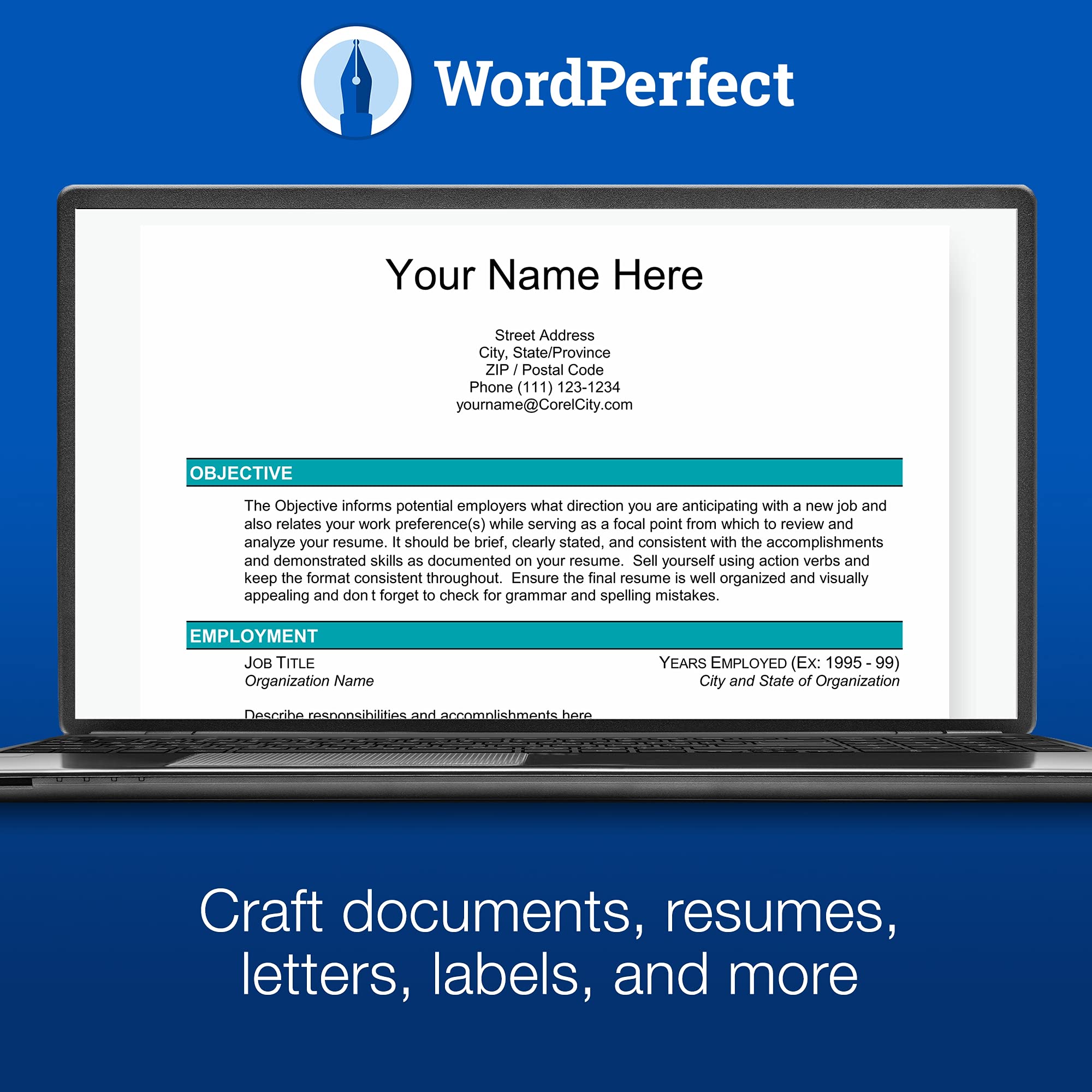 Corel WordPerfect Office Home & Student 2021 | Complete Office Suite with Word Processor, Spreadsheets & Presentation Software [PC Download] - Perfect for Students, Home Office & Small Business Productivity