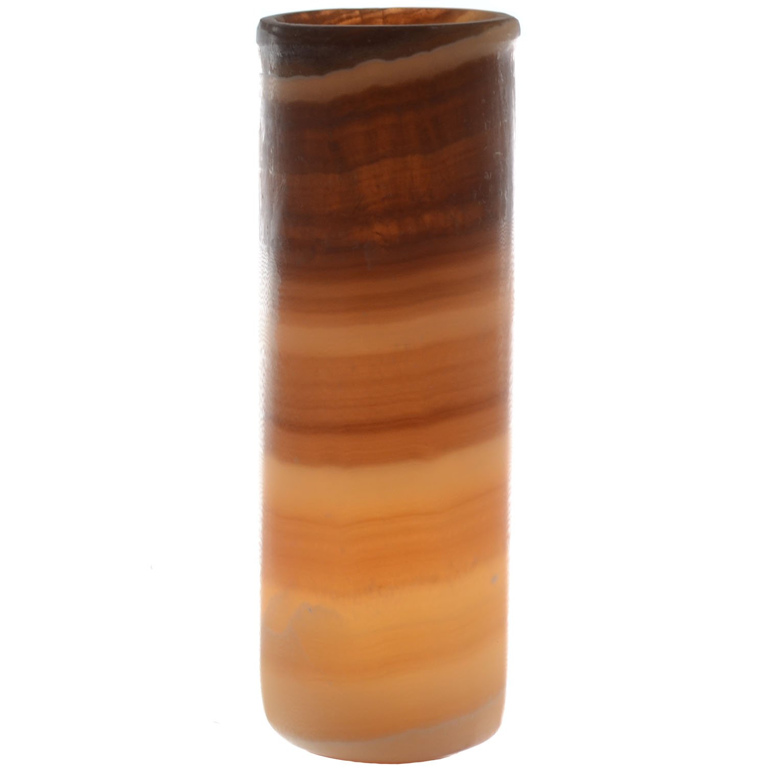 Handmade Alabaster Cylinder Candle Lamp - 12 Inch Large Size for Home Decor, Wedding Centerpieces & Meditation Spaces