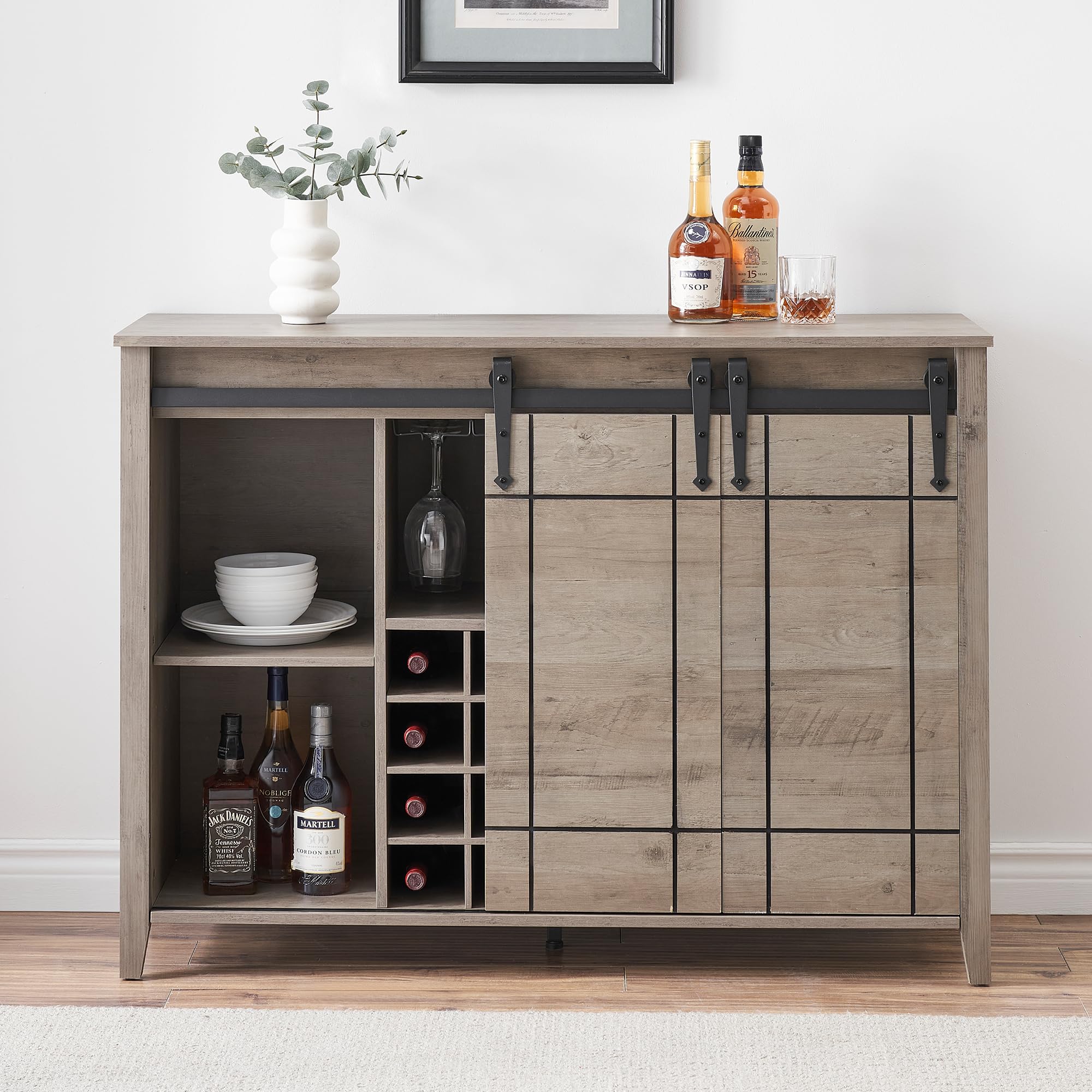 Farmhouse Coffee Bar Cabinet with Storage - 47