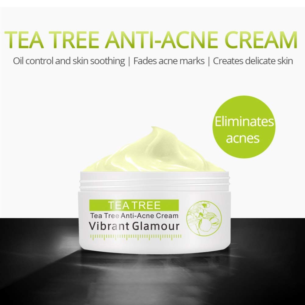 Tea Tree Anti Acne Facial Cream - Pore Minimizer & Blemish Treatment - Oil Control & Pimple Removal - 30g - Perfect for Oily & Acne-Prone Skin - Day & Night Skincare Routine