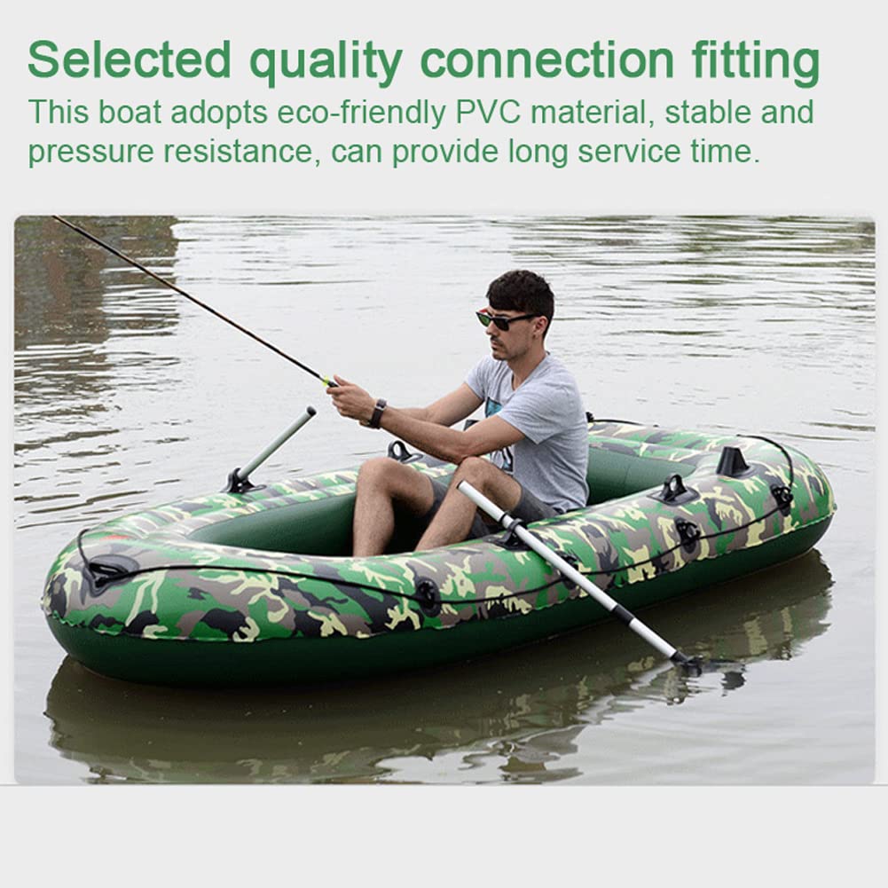 **Blue Inflatable Boat for 4 People - Heavy Duty PVC Kayak for Fishing, Rowing & Water Sports - Includes 2 Paddles - Perfect for Lakes, Rivers & Outdoor Adventures**