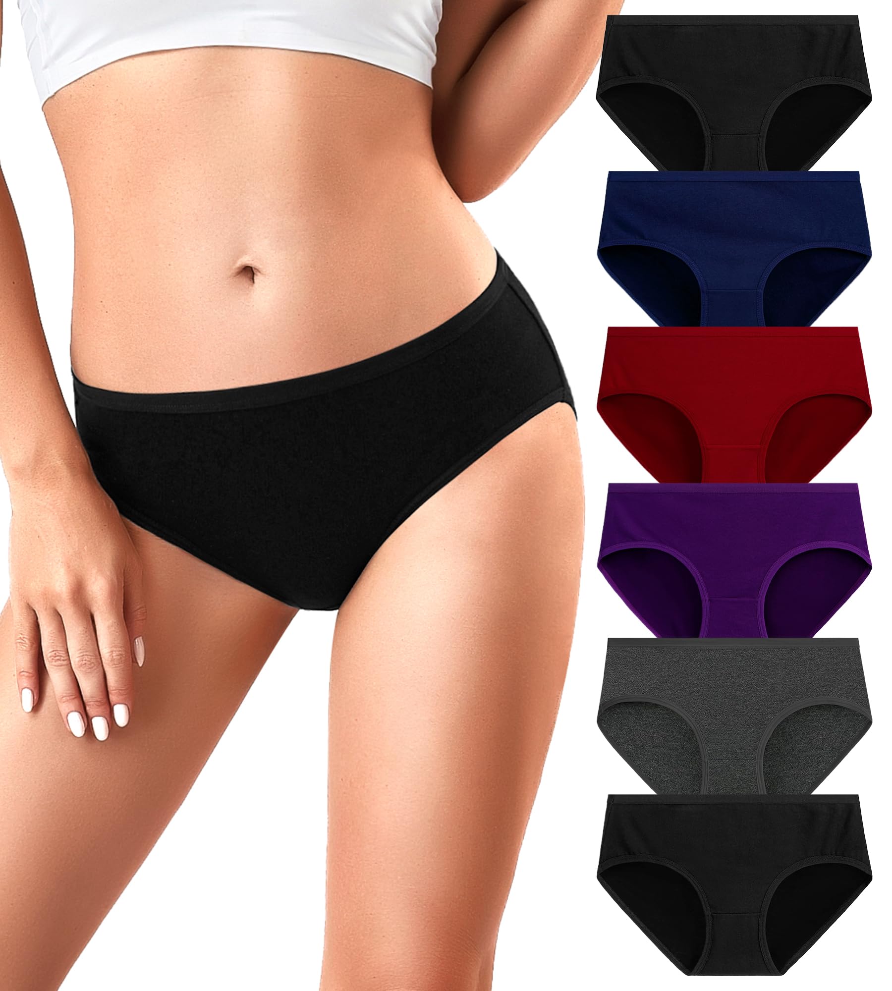 UMMISS Women's No Show Underwear - Cotton Low Rise Breathable Seamless Briefs, Hipster Panties for Everyday Comfort (Regular & Plus Size) | Perfect for Yoga, Workouts & Daily Wear