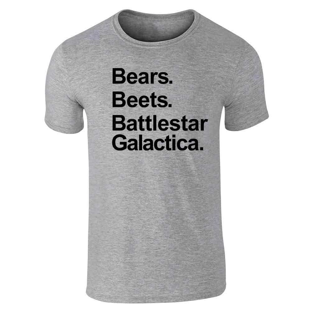 Pop Threads Bear Beets Graphic Short Sleeve T-Shirt for Men - Casual Office Wear & Funny Gift Idea