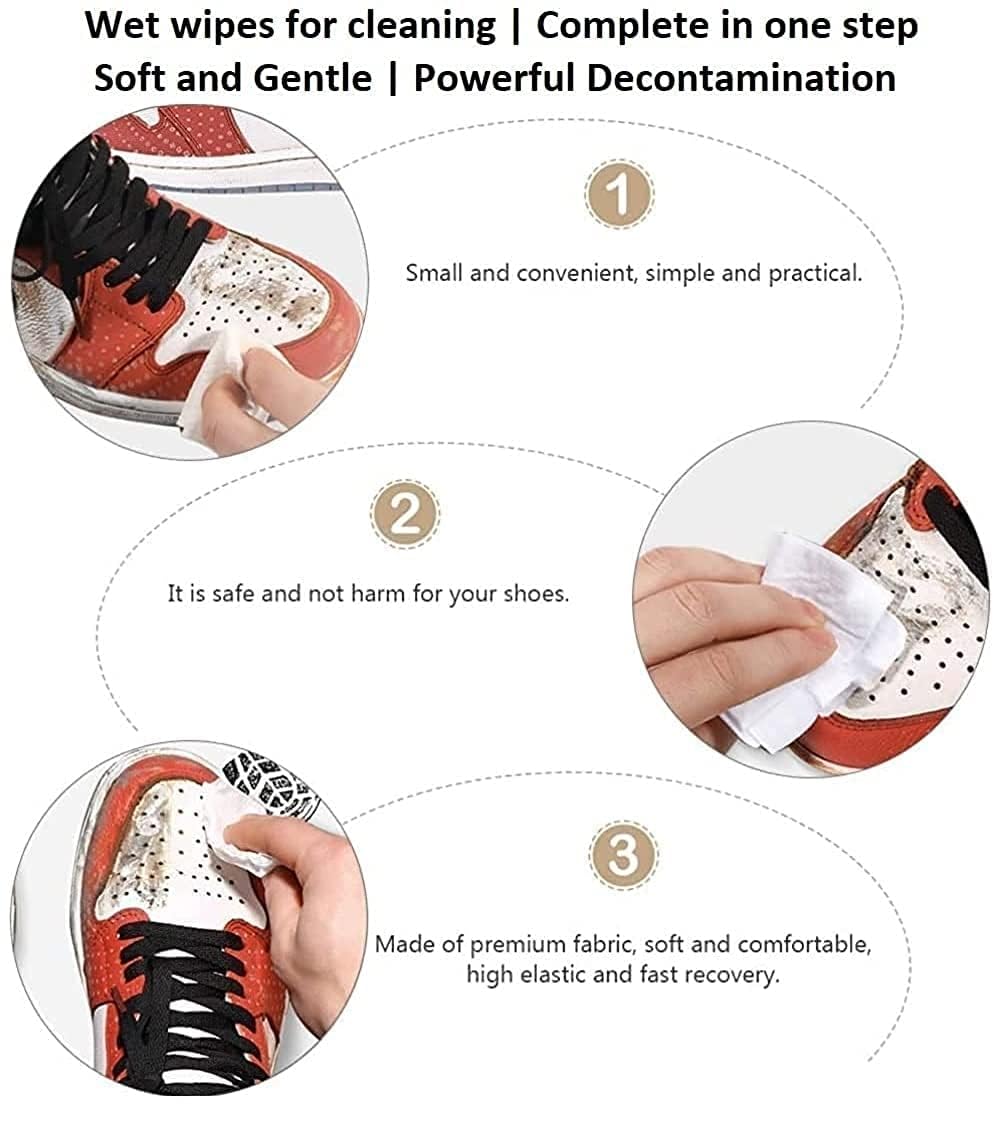 LIRABS 80-Pack Shoe Cleaning Wipes for Sneakers, Shoes & Footwear | Quick & Easy Instant Cleaner | Perfect for Gym, Travel, Sports & Everyday Use