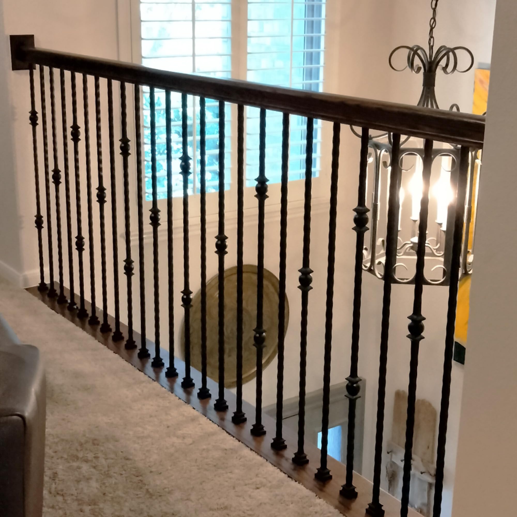 10-Pack Single Forged Ball Hammered Metal Balusters - 9/16