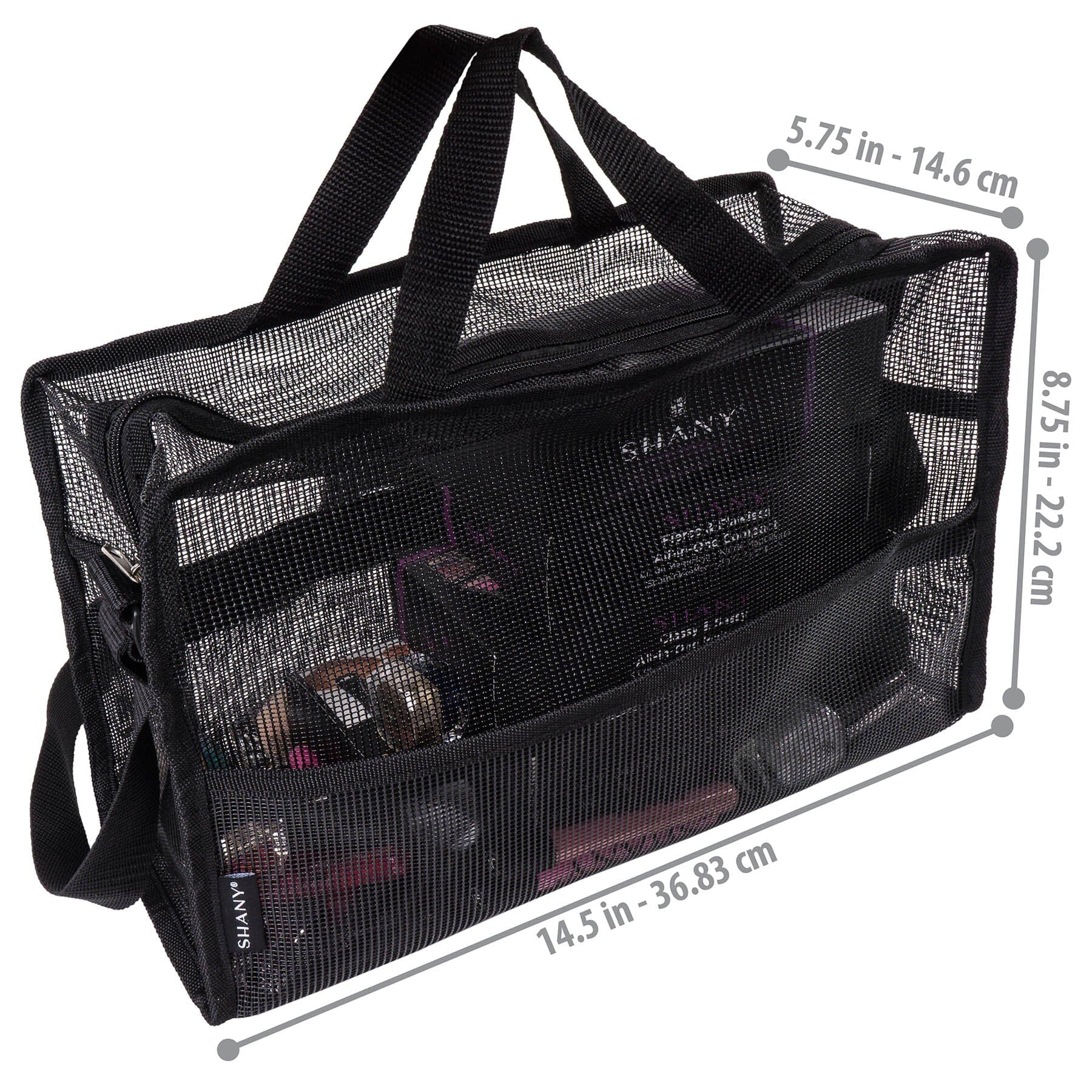 Foldable Mesh Shopping Bag & Reusable Travel Tote - Lightweight Eco-Friendly Carryall for Groceries, Beach, Gym - Black