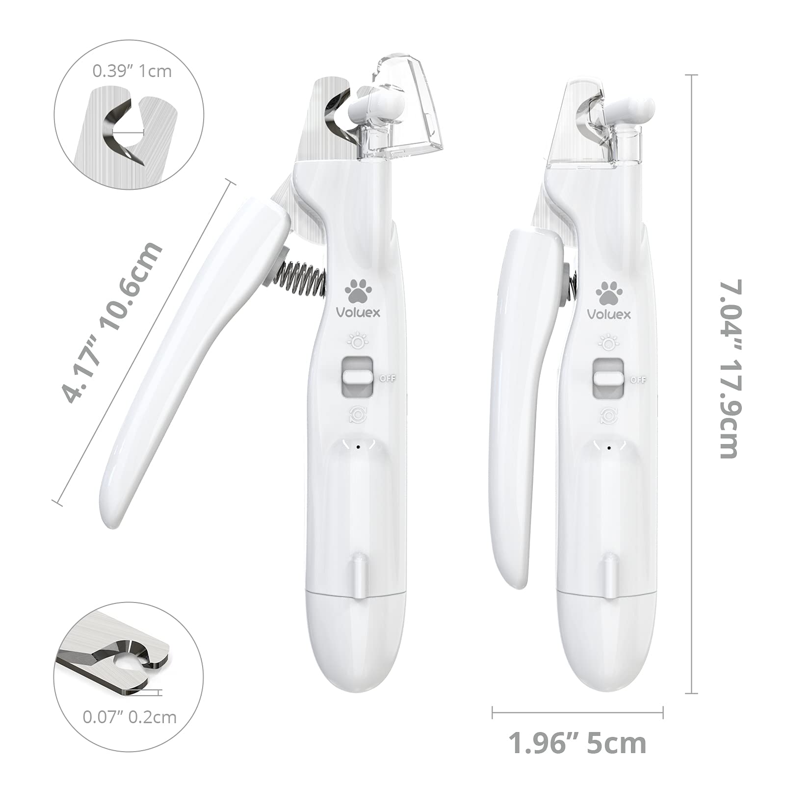 Upgraded 2-in-1 Electric Dog Nail Grinder & Clipper with LED Light - Professional Safe Pet Nail Trimmer for Large, Medium, Small Dogs & Cats - Perfect for At-Home Grooming & Smoothing Paws