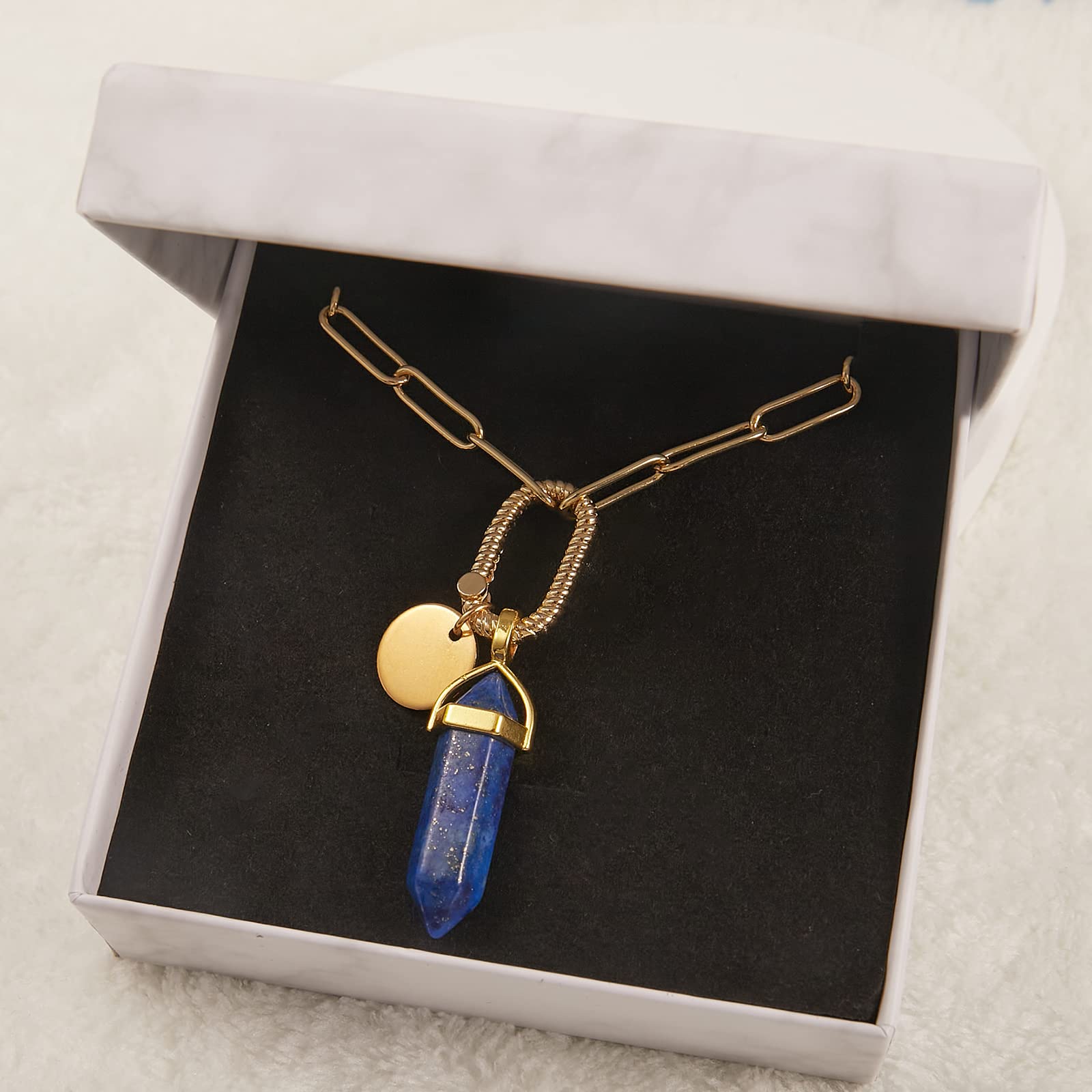 Ornaland Dainty Paperclip Chain Necklace for Women - Vintage Gold Pendant Link Jewelry, Elegant Layering Necklace for Daily Wear, Party & Gift Giving