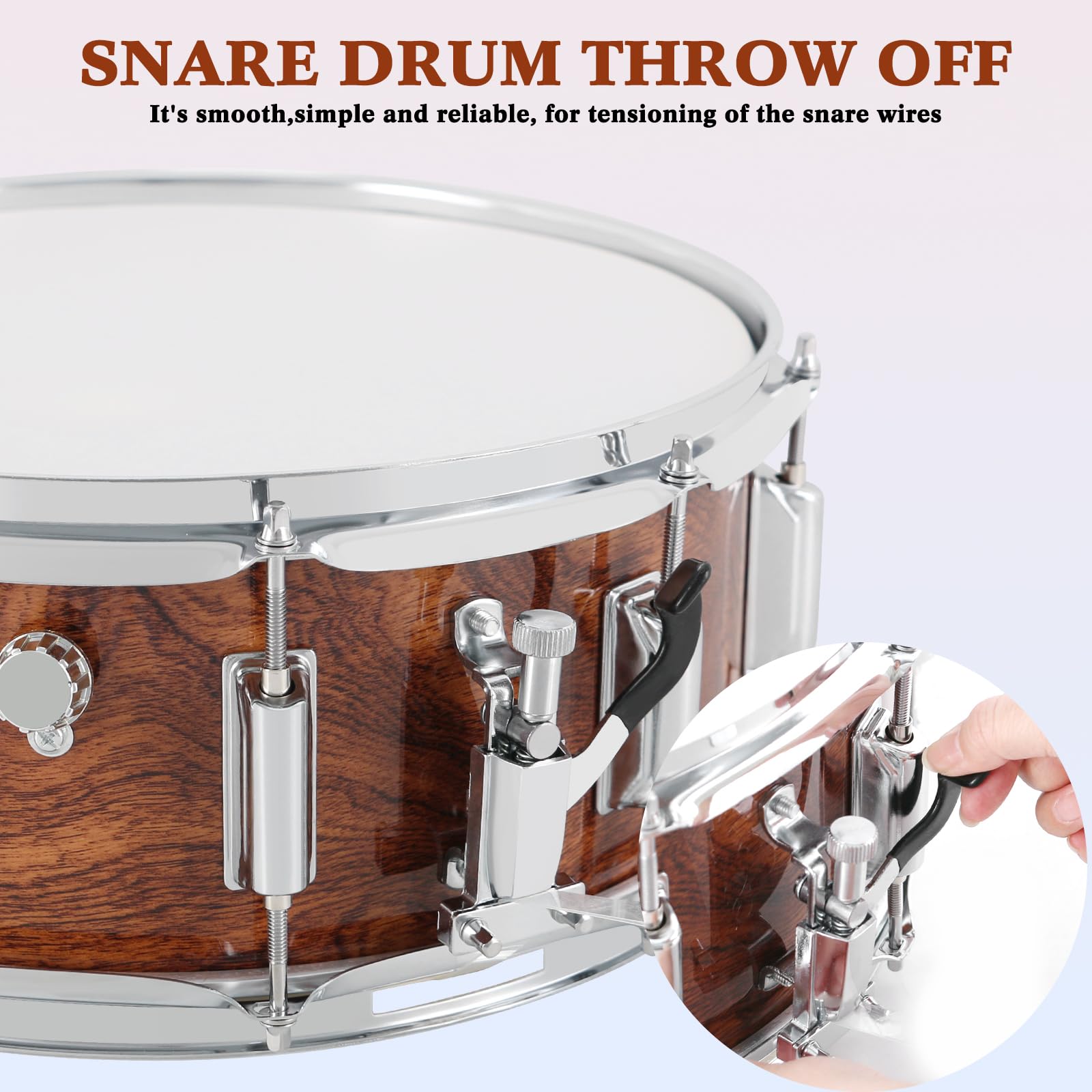 EASTROCK 14x5.5 Inch Snare Drum Set for Beginners - Includes Gig Bag, Drumsticks, Stand & Keys - Coated Tiger-Stripe Drum Head - Perfect for Students, Practice & Live Performances