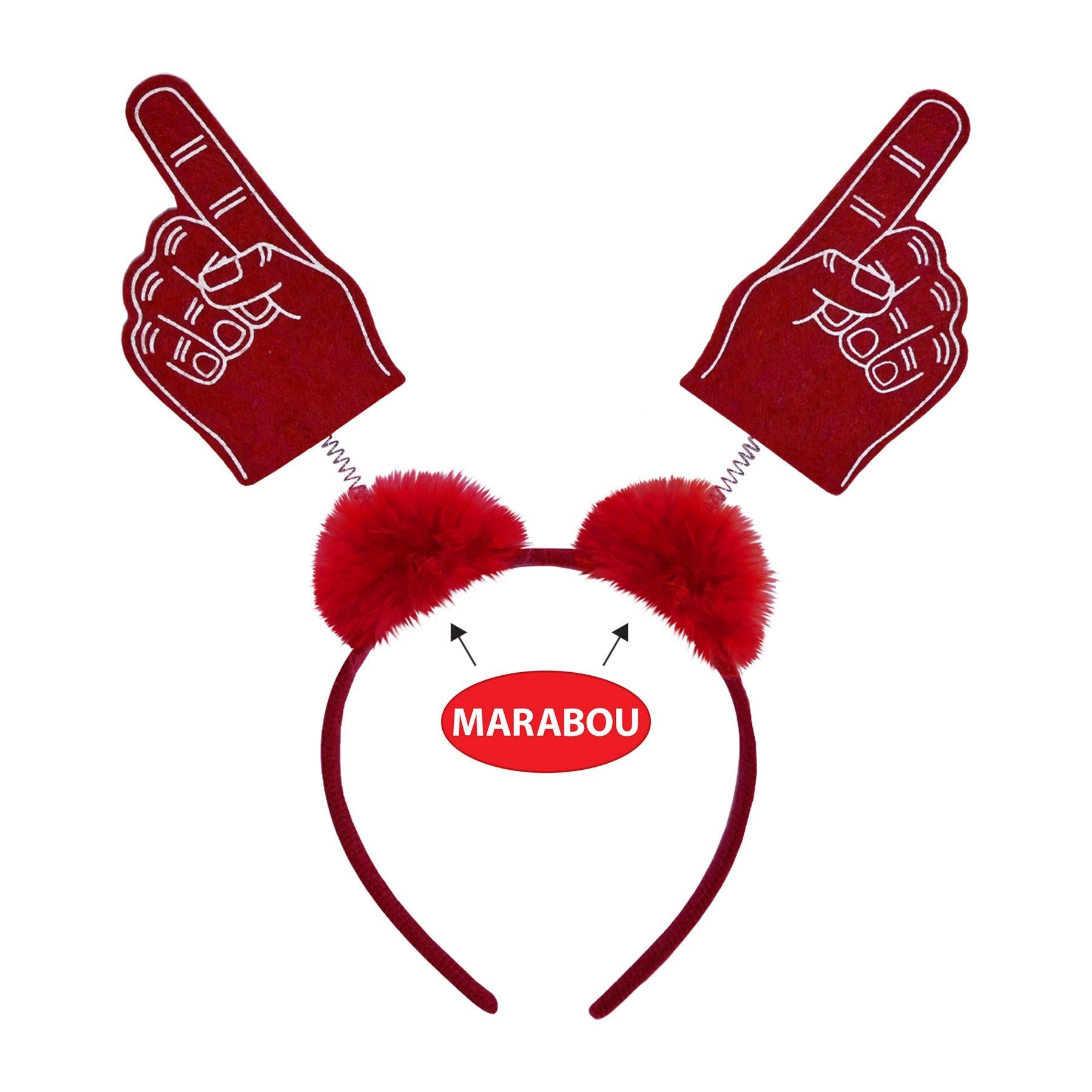 12 Pack Beistle #1 Hand Boppers with Red Marabou Feathers - Fun Party Favors for Birthday Celebrations, Carnivals, and Costume Events